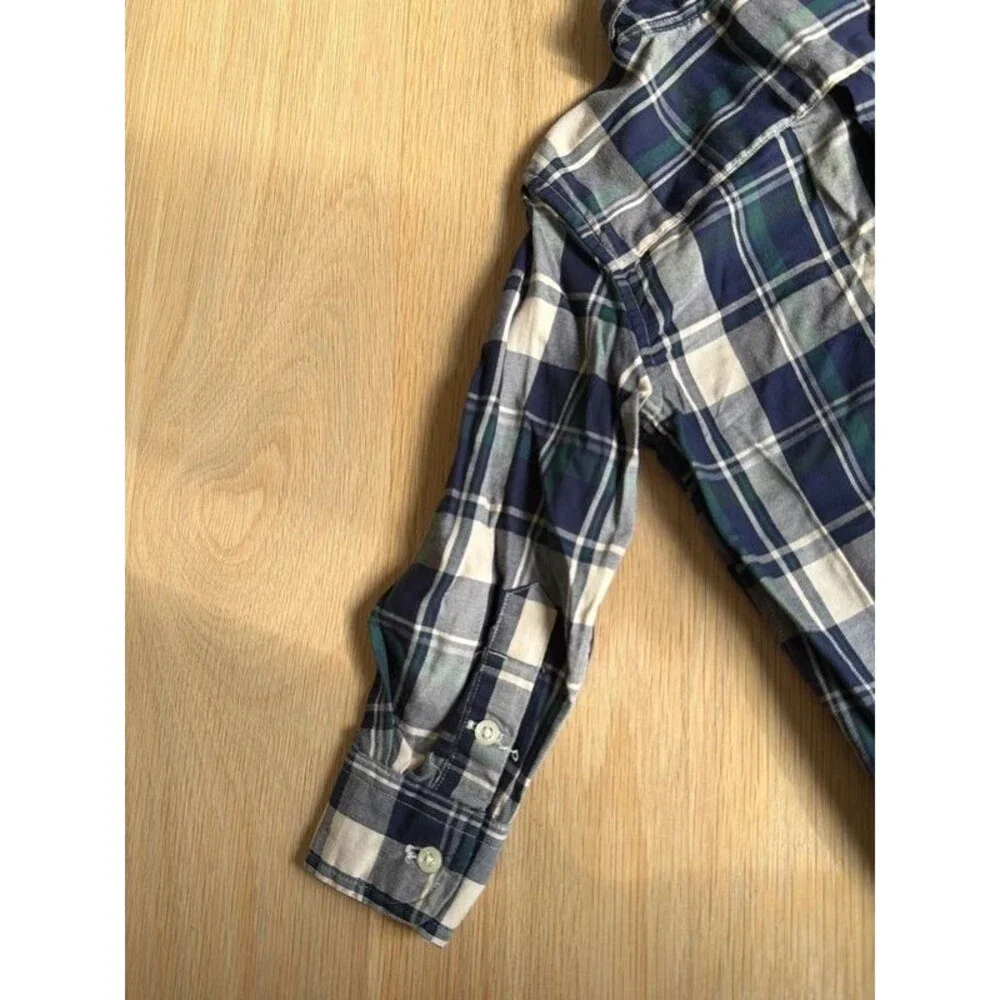 Ralph Lauren boys fall navy plaid shirt size 3 3T